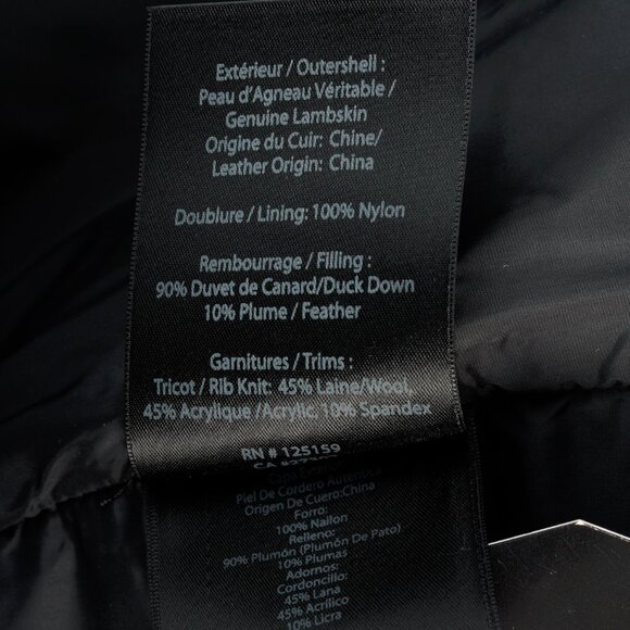 Mackage Black Leather Down-Filled Puffer Vest - Picture 10 of 14